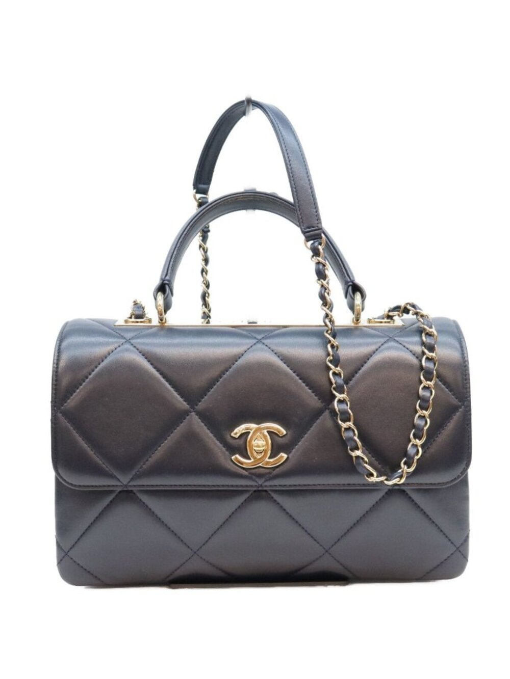 Chanel Black Lambskin Gold CC 2-Way